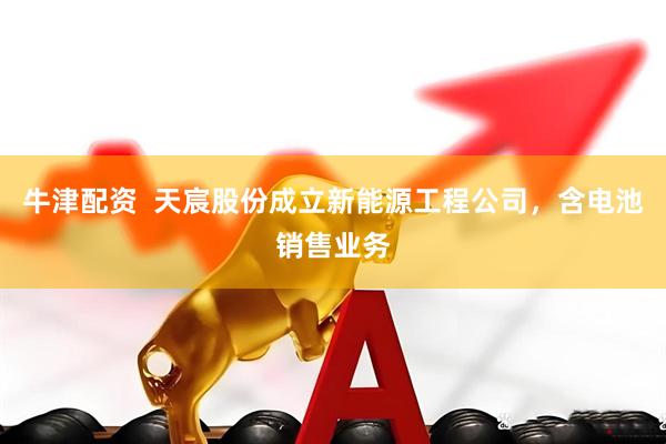 牛津配资  天宸股份成立新能源工程公司，含电池销售业务