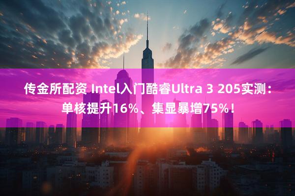 传金所配资 Intel入门酷睿Ultra 3 205实测：单核提升16%、集显暴增75%！