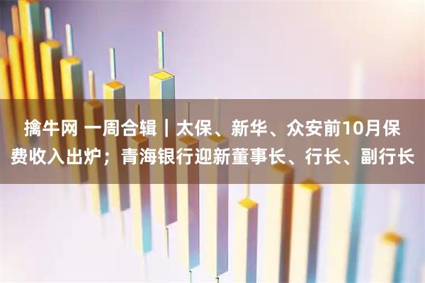 擒牛网 一周合辑｜太保、新华、众安前10月保费收入出炉；青海银行迎新董事长、行长、副行长